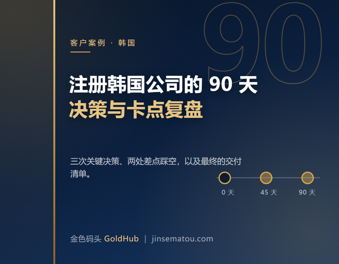 韩国公司落地 90 天案例复盘